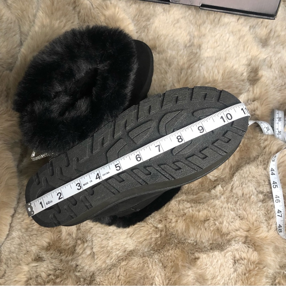 Fashion Nova Early Morning Black Faux Fur Platform Booties NWT - Picture 11 of 13